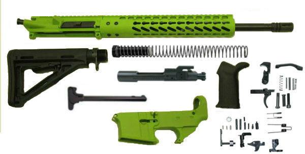 Zombie Green 16" Ar15 Kit with 12" Slim Keymod with Lower