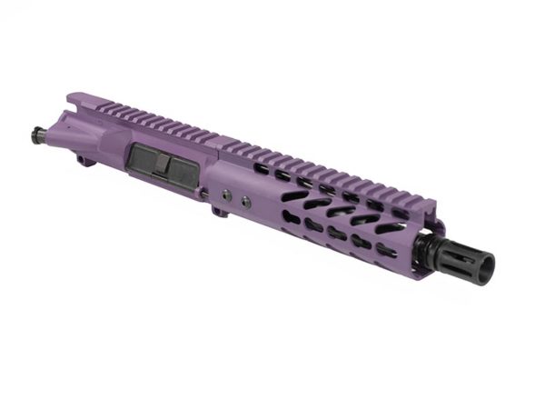 purple ar15 pistol upper with 7.5" barrel