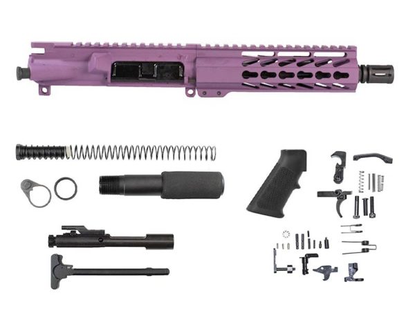 Purple AR 15 Pistol Kit with keymod handguard