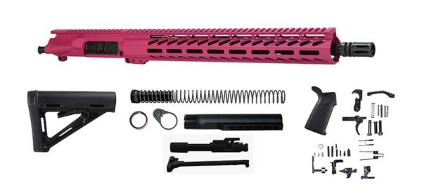 PINK AR15 RIFLE KIT with moe stock and no lower